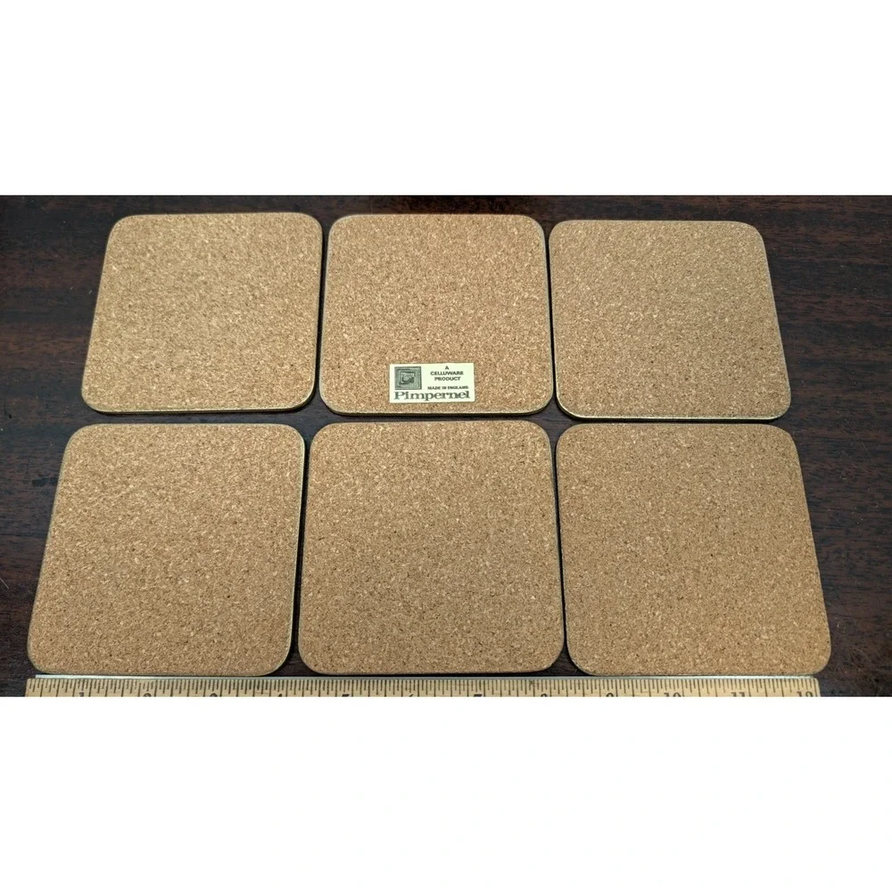 Vintage Pimpernel Floral Coasters Set of 6 Roses Cork Back Made in England Box